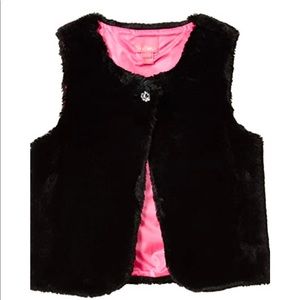 Nwt Lilly Pulitzer Winston faux fur vest onyx (black)
